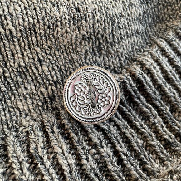 🔥Soft Surroundings Cotton Blend Brown Knitted Wrap Poncho Sweater Cardigan L-XL - Picture 9 of 13